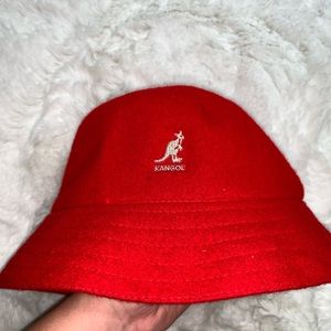 Kangol red wool Bermuda bucket hat